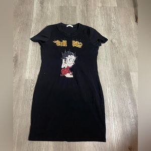 Vintage y2k Betty boop tell me knit sequins mini dress